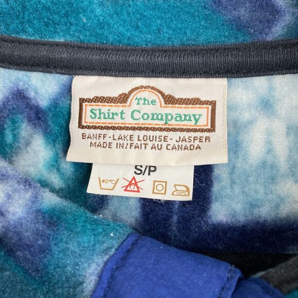 VTG 80's All Over Print Fleece Pullover Made in Canada Lake Louise Banff S/P - Picture 2 of 12